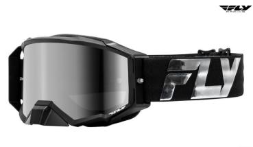 FLY RACING Zone Elite Brille - Schwarz/Silver - Silver/Rauchgraues Glas